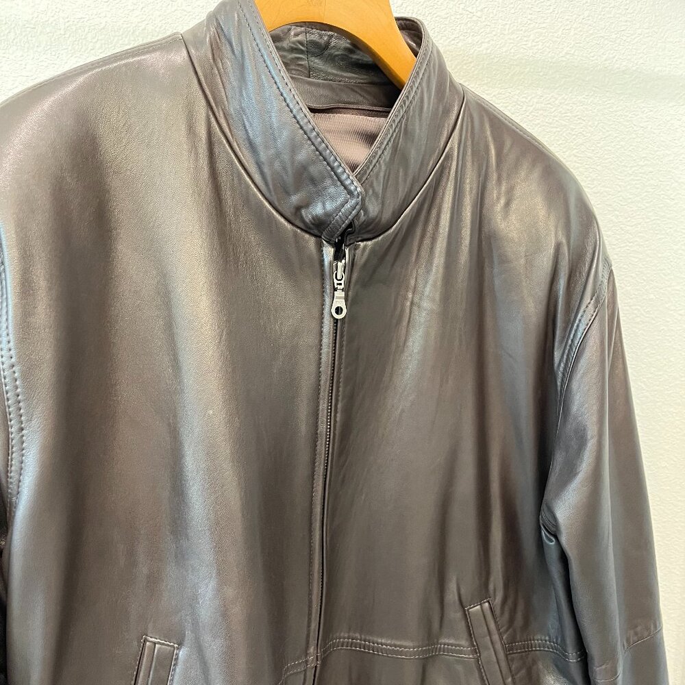 Remy Leather bomber Jacket- Color- Chocolate.  Size 42